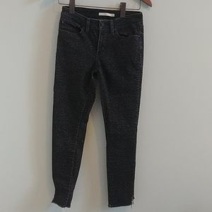 Levi's 711 Skinny jeans black leopard print size 27